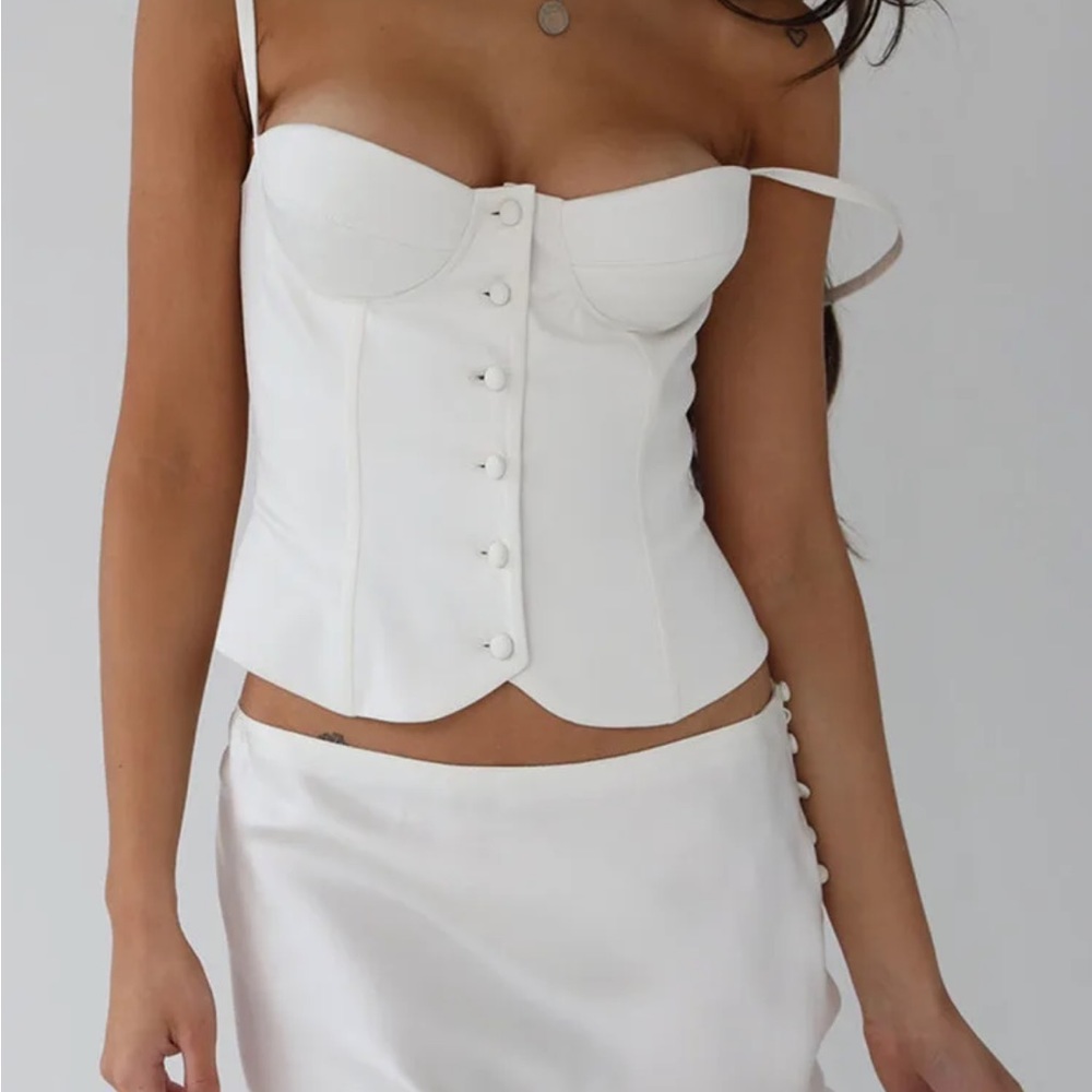 White corset top